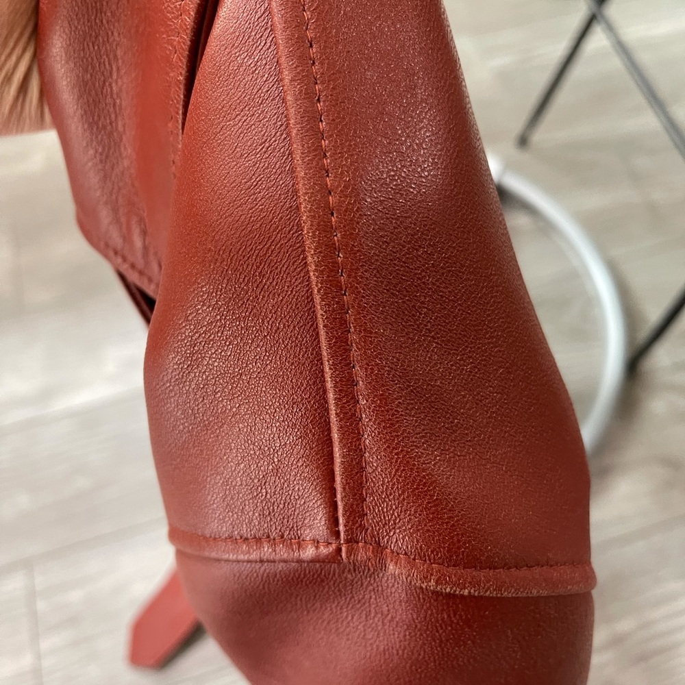 Acne Studios Mock Leather Biker Jacket Sz 6 Medium - Picture 4 of 7